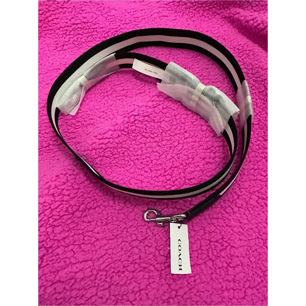 NWT COACH brand webbing strap adjustable replacement crossbody black stripe